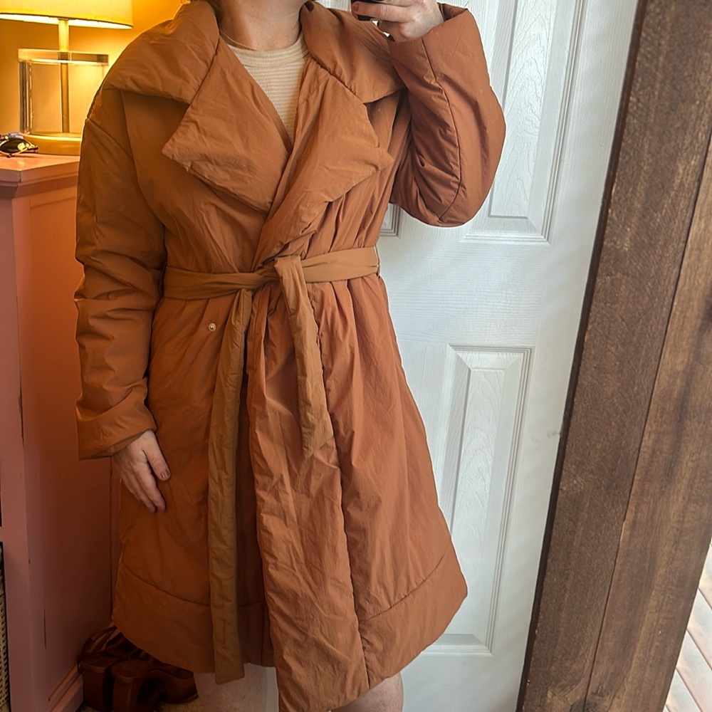 Target A New Day Wrap Puffer Brown Jacket